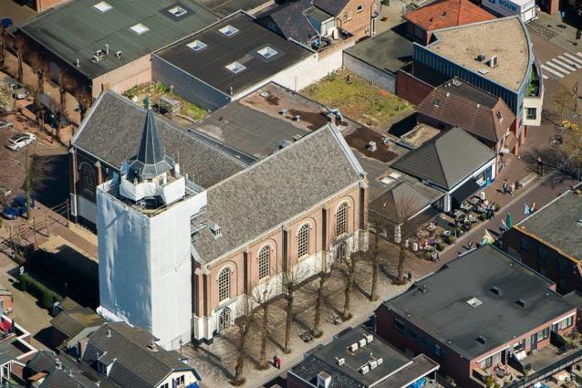 Gevelrestauratie kerktoren in Nunspeet